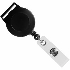 Ретрактор Attach с ушком для ленты, цвет черный