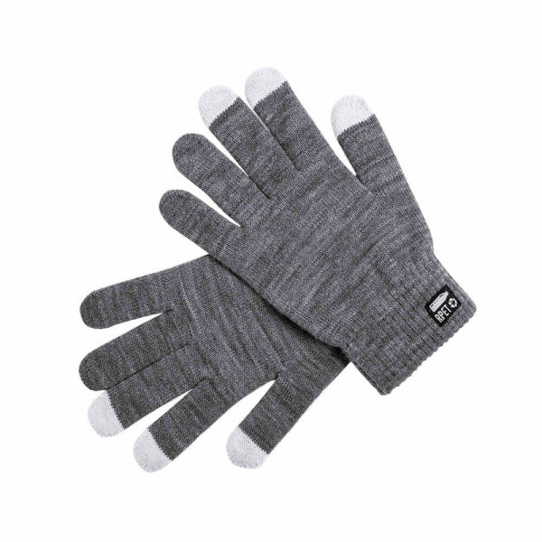 Перчатки сенсорные DESPIL, переработанный полиэстер RPET, цвет серый меланж, размер универсальный