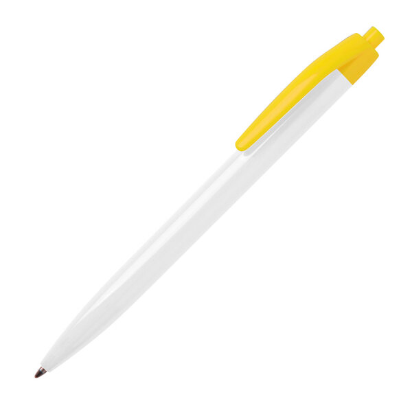 Ручка шариковая N8, цвет желтый с белым
