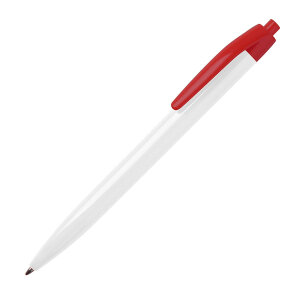 Ручка шариковая N8, цвет красный с белым