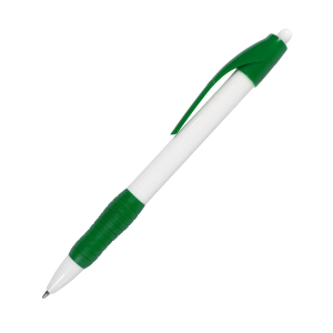 Ручка шариковая с грипом N4, цвет зеленый с белым