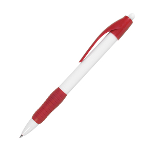 Ручка шариковая с грипом N4, цвет красный с белым