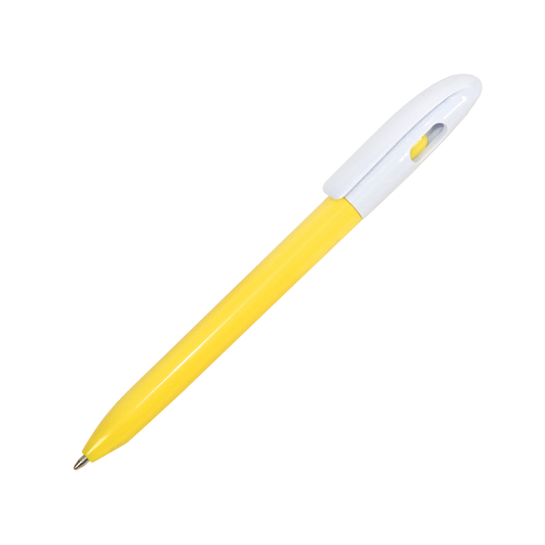 Ручка шариковая LEVEL, пластик, цвет желтый с белым