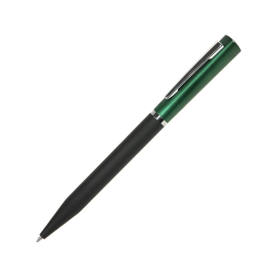Ручка шариковая M1, пластик, металл, покрытие soft touch, цвет зеленый с черным