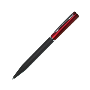 Ручка шариковая M1, пластик, металл, покрытие soft touch, цвет красный с черным