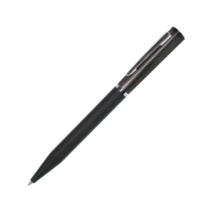 Ручка шариковая M1, пластик, металл, покрытие soft touch, цвет серый с черным