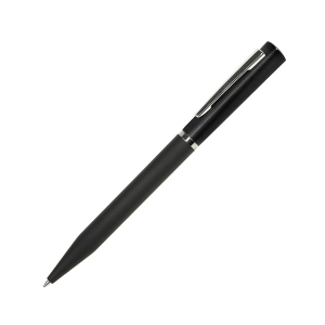 Ручка шариковая M1, пластик, металл, покрытие soft touch, цвет черный