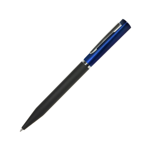 Ручка шариковая M1, пластик, металл, покрытие soft touch, цвет синий с черным