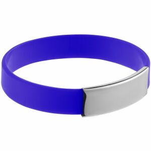 Силиконовый браслет Brisky с металлическим шильдом, цвет синий