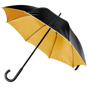 Зонт-трость Downtown, цвет черный с золотистым