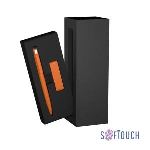 Набор ручка + флеш-карта 8 Гб в футляре, покрытие soft touch, цвет оранжевый