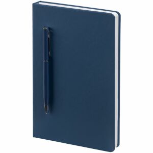 Ежедневник Magnet Shall с ручкой, цвет синий, с тонированной бумагой
