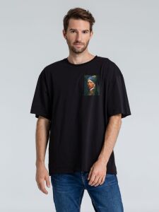 Футболка оверсайз «Мужчина с жемчужной сережкой», цвет черная, размер XL/XXL