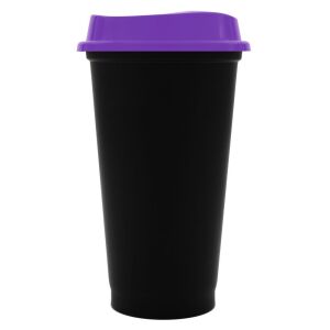 Стакан с крышкой Color Cap Black, цвет черный с фиолетовым