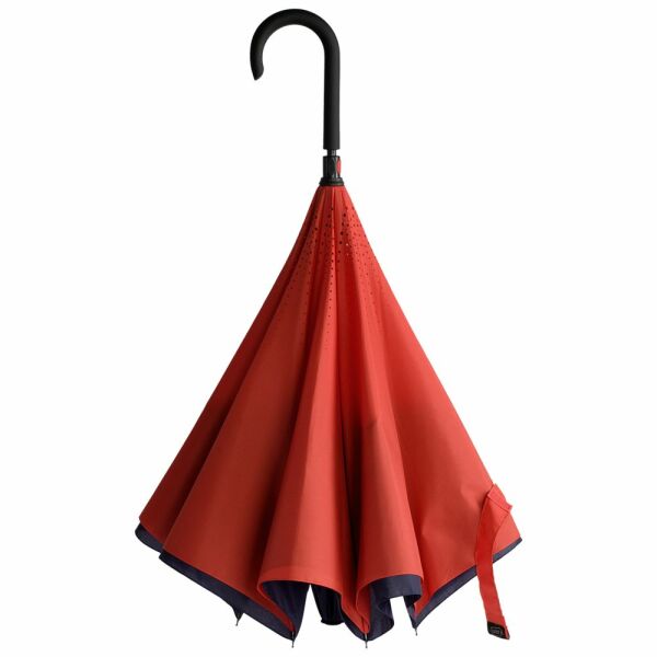 Зонт наоборот Style, трость, цвет сине-красный