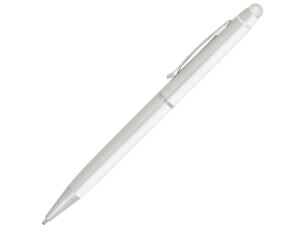 JULIE. Шариковая ручка из металла с стилусом, цвет белый