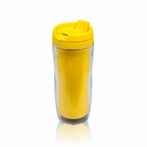 Термостакан пластик жёлтый под полиграф вставку 350 мл
