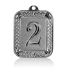 Медаль Zj-M922, цвет серебро прямоугольник 56х66мм скругленные углы