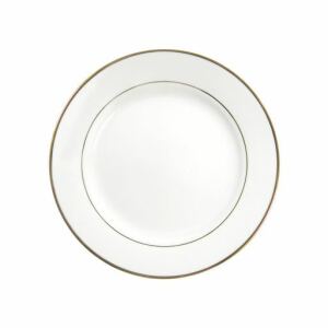 Тарелка керамика белая ободок золотой стандарт 200мм
