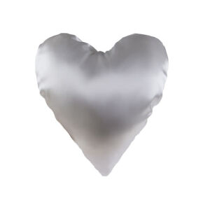 Наволочка в форме сердца, атлас, 40х40 см, цвет белая