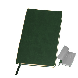 Бизнес-блокнот FUNKY, формат A5, в линейку, цвет зеленый, серый форзац