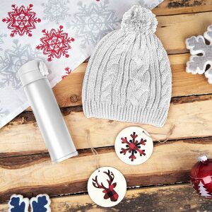 Подарочный набор WINTER TALE: шапка, термос, новогодние украшения