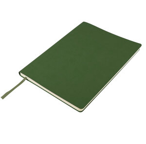 Бизнес-блокнот BIGGY, B5 формат, зеленый, серый форзац, мягкая обложка, в клетку