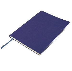 Бизнес-блокнот BIGGY, B5 формат, синий, серый форзац, мягкая обложка, в клетку