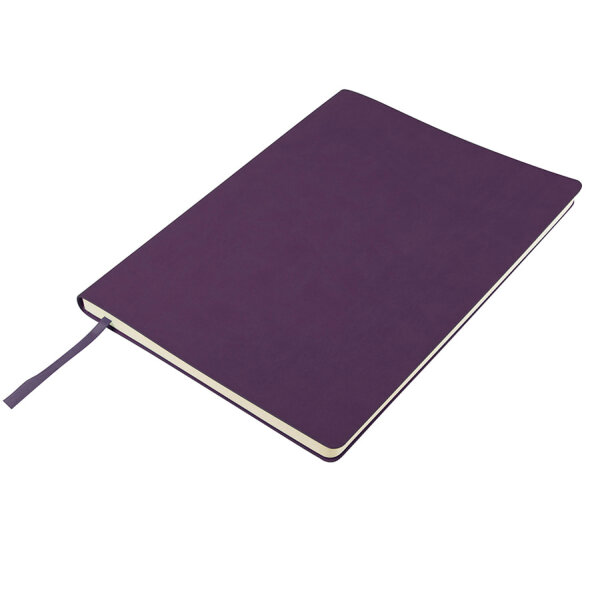 Бизнес-блокнот BIGGY, B5 формат, фиолетовый, серый форзац, мягкая обложка, в клетку