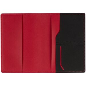 Обложка для паспорта Multimo, цвет черная с красным