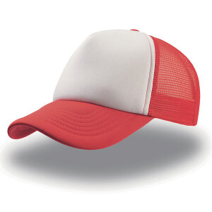 Бейсболка RAPPER, 5 клиньев, пластиковая застежка, цвет красный с белым, размер универсальный