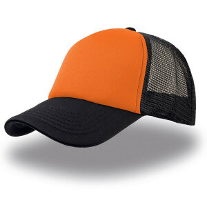 Бейсболка RAPPER, 5 клиньев, пластиковая застежка, цвет черный с оранжевым, размер универсальный