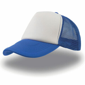 Бейсболка RAPPER, 5 клиньев, пластиковая застежка, цвет белый с синим, размер универсальный