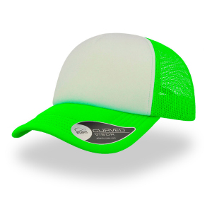 Бейсболка RAPPER, 5 клиньев, пластиковая застежка, цвет ярко-зеленый с белым, размер универсальный