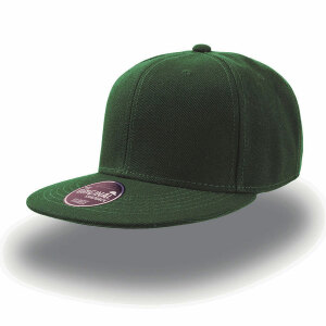 Бейсболка SNAP BACK, 6 клиньев, пластиковая застежка, цвет зеленый, размер универсальный