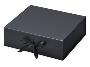 Коробка разборная на магнитах с лентами, цвет черный