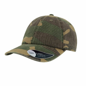 Бейсболка DAD HAT, 6 клиньев,  металлическая застежка, цвет зеленый камуфляж, размер универсальный
