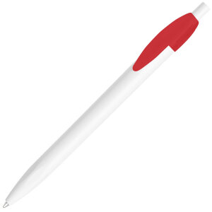 Ручка шариковая X-1 WHITE, цвет белый/красный непрозрачный клип, пластик