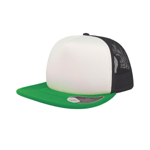 Бейсболка SNAP 90S, 5 клиньев, пластиковая застежка, цвет белый, зеленый, размер универслаьный