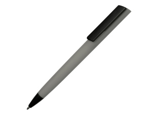 Ручка пластиковая soft-touch шариковая «Taper», цвет серый/черный