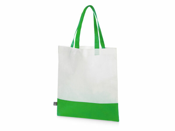 Сумка-шоппер двухцветная Revive из нетканого переработанного материала, цвет зеленый