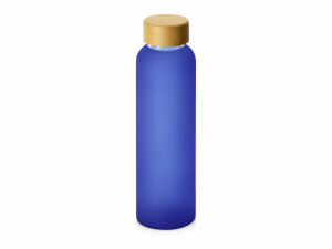 Стеклянная бутылка с бамбуковой крышкой «Foggy», 600мл, цвет синий