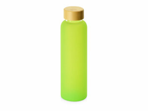 Стеклянная бутылка с бамбуковой крышкой «Foggy», 600мл, цвет зеленое яблоко
