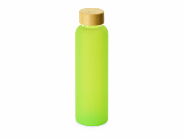 Стеклянная бутылка с бамбуковой крышкой «Foggy», 600мл, цвет зеленое яблоко