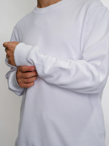 Толстовка втачной рукав. Модель 1 (Футер петлевой), Цвет Белый, 44(XS)