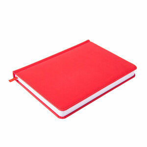 Ежедневник недатированный Campbell, формат А5, цвет красный, белый блок