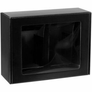 Коробка с окном Visible с ложементом под кружки, цвет черный