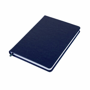 Ежедневник недатированный Duncan, формат А5, цвет темно-синий, белый блок