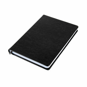 Ежедневник недатированный Duncan, формат А5, цвет черный, белый блок