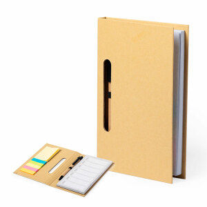 Блокнот со стикерами KENDIL, картон, бумага, цвет бежевый